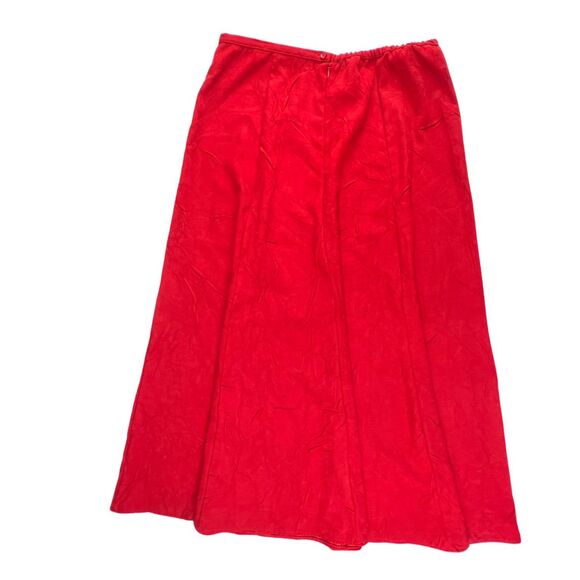 Christopher Banks Skirt 14 Solid Tomato Red Flowy Midi A Line Essential Skirt - Picture 2 of 11